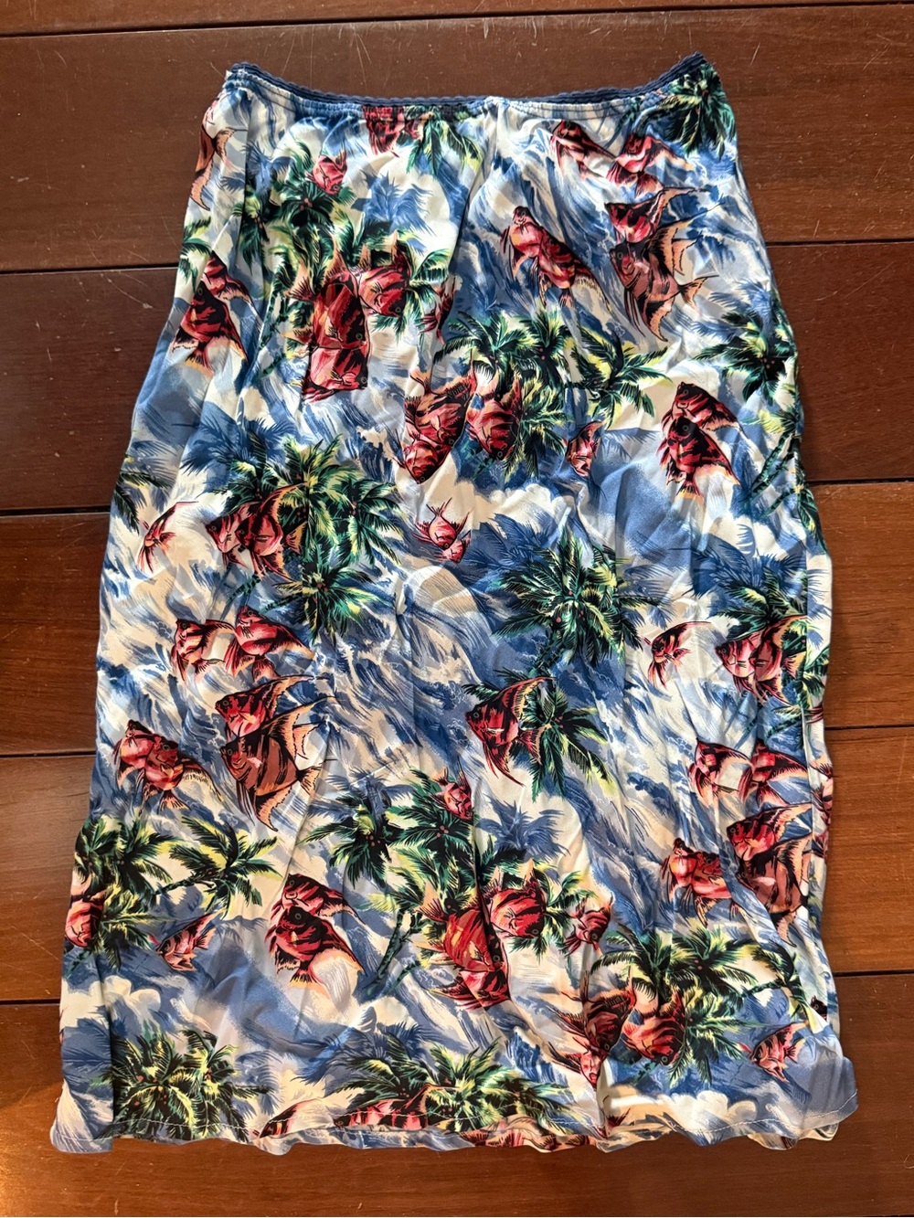 Urban Outfitters Henna Tropical Fish Rayon Skirt